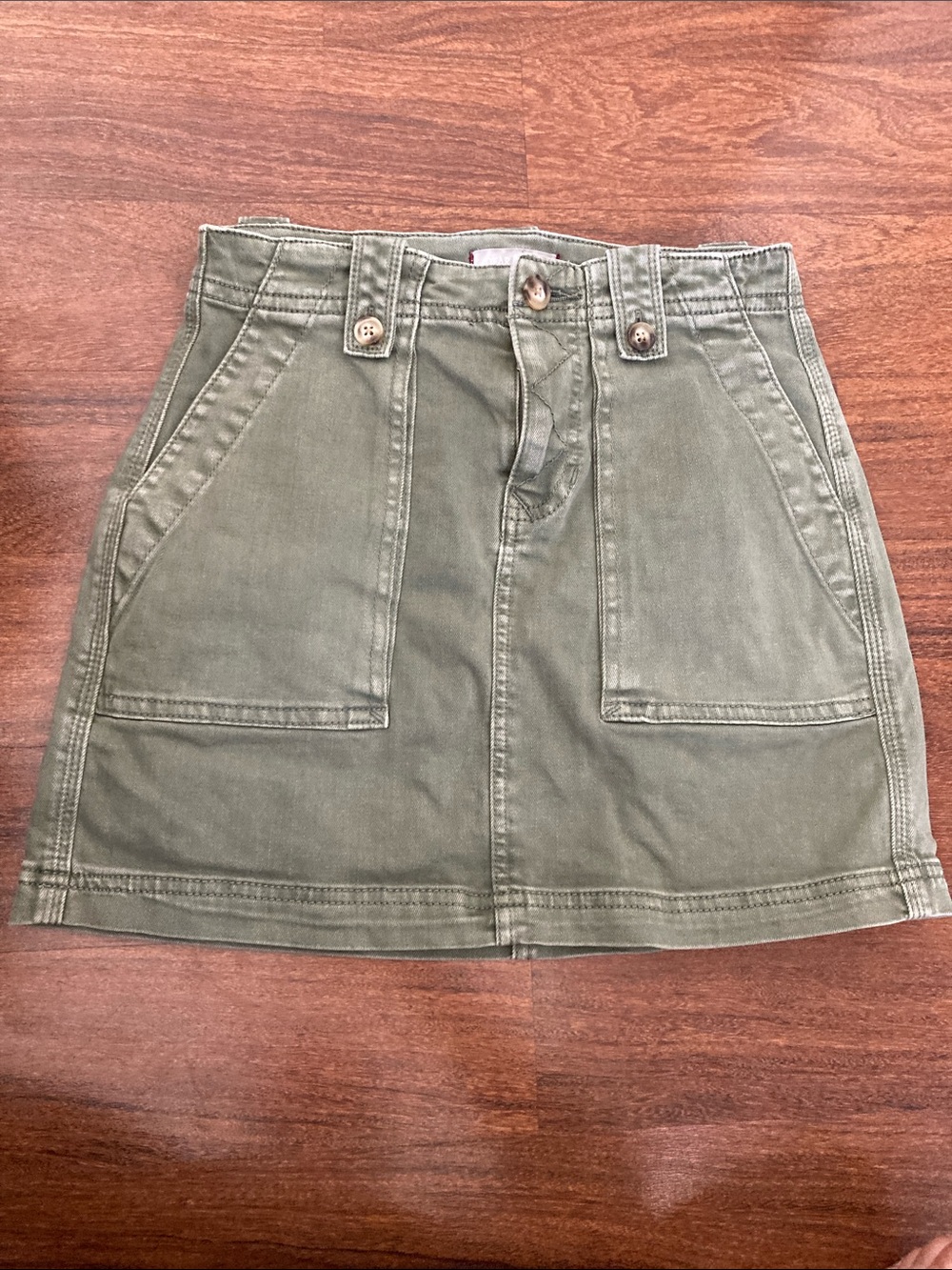 Dear John Mini Utility Skirt in Green Waist 25